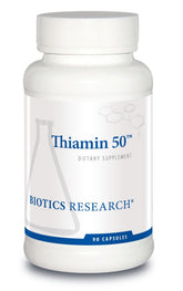 BIOTICS RESEARCH frasco Thiamin 50™ vista frontal beneficio energía