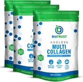 BioTrust envase frontal Ageless Multi Collagen muestra presentación y beneficios