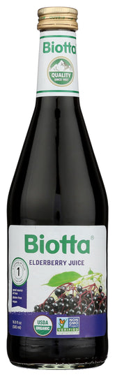 Biotta botella frontal mostrando etiqueta clara y beneficios