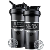 BlenderBottle vista frontal en pack negro mostrando diseño y capacidad