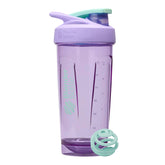 BlenderBottle vista frontal morado mostrando capacidad y diseño, práctica para mezclar