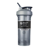 BlenderBottle Pro Series 28 oz frontal en gris, diseño duradero y antiolor