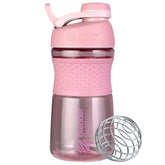 BlenderBottle SportMixer frontal en color rose, diseño compacto y elegante