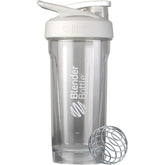 BlenderBottle Strada vista frontal con tapa cerrada y capacidad visible, ideal para llevar