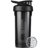 BlenderBottle Strada frontal en negro mostrando diseño y capacidad, ideal para llevar