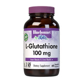 BlueBonnet frasco ámbar frontal mostrando el suplemento y preservación