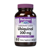 BlueBonnet envase frontal mostrando ubiquinol y beneficios de energía