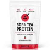 Boba Tea Protein envase frontal mostrando el sabor fresa y beneficios proteicos