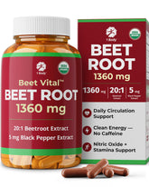 Body Beet Vital frasco delantero mostrando diseño y cantidad, confianza en calidad