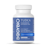 BodyBio frasco frontal con etiqueta clara y beneficios visibles