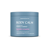 BodyHealth envase Body Calm frente mostrando diseño y sabor berry-limón, beneficio claridad informativa
