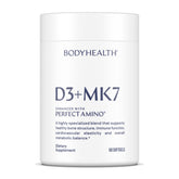BodyHealth envase frontal D3 + MK7 mostrando información clara y beneficios