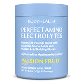 BodyHealth frente del empaque mostrando 30 porciones y sabor passion fruit para identificación rápida