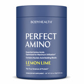 BodyHealth envase frontal de PerfectAmino limón-lima mostrando la marca y beneficios