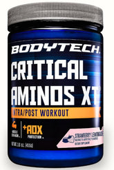 BodyTech envase frente sabor fresa limonada mostrando etiqueta clara y práctica