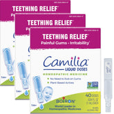 Boiron Camilia pack frontal mostrando tres frascos, práctico y portátil