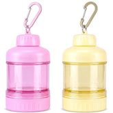 BooMetCheer frontal pack rosa y amarillo mostrando doble contenedor, ideal para llevar proteína