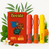 Boosta stick frontal mostrando diseño y tapa, práctico para llevar