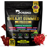 BOSSKO envase frontal de gomitas Shilajit, presentación clara y beneficios prácticos