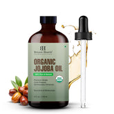 Botanic Hearth frasco delantero mostrando aceite de jojoba, hidratación pura