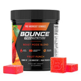 Bounce Pro envase frontal mostrando gomitas y beneficio conveniencia