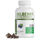 Bronson frasco frontal bilberry mostrando 200 cápsulas y etiqueta clara