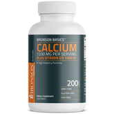 Bronson envase frontal de Calcium 1200 mg y Vitamina D3 mostrando la marca y beneficio