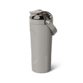 BrüMate MultiShaker frontal Mocha mostrando diseño elegante y beneficio de transporte