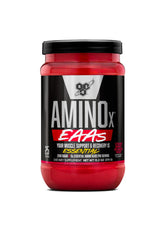 BSN envase AMINOx fresa dragonfruit mostrando diseño y beneficios
