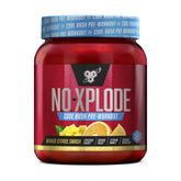 BSN envase frontal N.O.-XPLODE mostrando etiqueta y servicios
