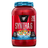 BSN envase frontal mostrando sabor Fruity Cereal y beneficios