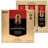 BTGIN paquete frontal mostrando caja premium y sobres listos para llevar
