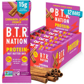 B.T.R. paquete frontal mostrando 12 barras, ideal para reemplazo de snack
