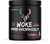 Bucked Up Woke envase frontal con sabor Rocket Pop y beneficio energía intensa