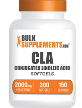 BulkSupplements envase frontal de CLA 300 softgels mostrando el etiquetado y beneficios