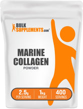 BulkSupplements envase frontal del colágeno marino mostrando presentación práctica