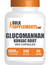 BulkSupplements frasco frontal mostrando 240 cápsulas y presencia de glucomannan