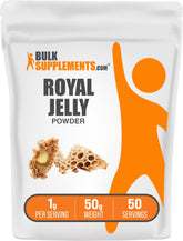 BulkSupplements jalea real frente del empaque, presentación clara y práctica