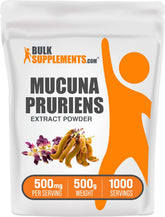 BulkSupplements frasco frontal del Mucuna pruriens mostrando etiqueta clara y formato