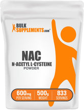 BulkSupplements envase de NAC en polvo mostrando presentación y cantidad