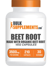 BulkSupplements envase frontal de cápsulas de remolacha, fácil de almacenar y usar
