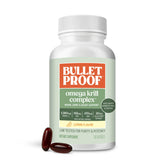 Bulletproof frontal del envase Omega Krill con información y beneficio de pureza