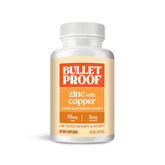Bulletproof envase frontal de Zinc with Copper mostrando diseño y cantidad
