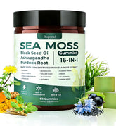 Buporai frasco frontal de gominolas sea moss mostrando envase y cantidad