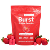 Burst Creatine frasco frontal mostrando 90 gominolas y sello cGMP