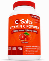 C-Salts envase frontal sabor naranja sanguina y beneficio de dosis alta conveniente
