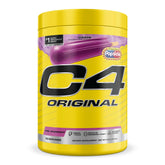 C4 Cellucor envase frontal mostrando 50 servicios y sabor Popsicle Grape, claridad de beneficios