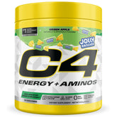 C4 bebida Jolly Rancher Green Apple frente del envase, presenta energía instantánea