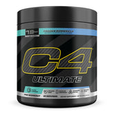 C4 frasco frontal mostrando diseño y sabor Frozen Bombsicle, energía inmediata