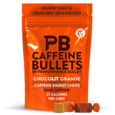 Caffeine Bullet frontal del paquete mostrando 40 unidades y fácil transporte